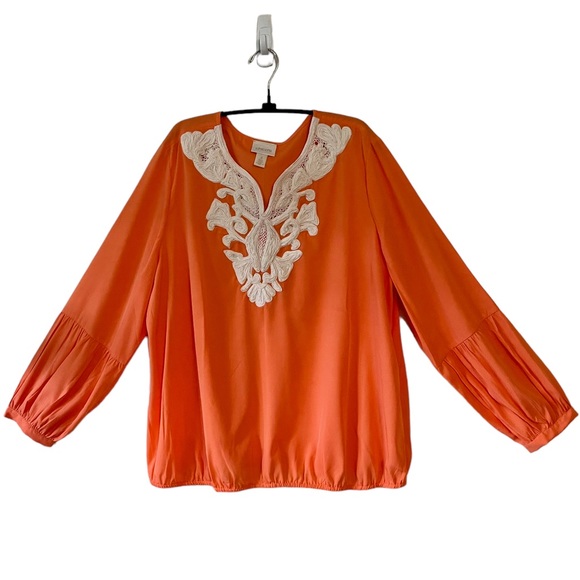 Chico's Tops - Chico’s long sleeves embroidered-detail pullover top “gently worn” size: 3 = XL